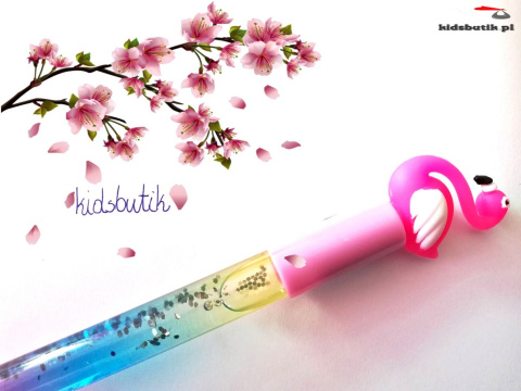 Pen glowing FLAMING with LED lamp and glitter-light pink Pen glowing FLAMING with LED lamp and glitter-light pink