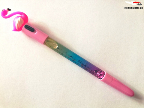 Pen glowing FLAMING with LED light and glitter-dark pink Pen glowing FLAMING with LED light and glitter-dark pink