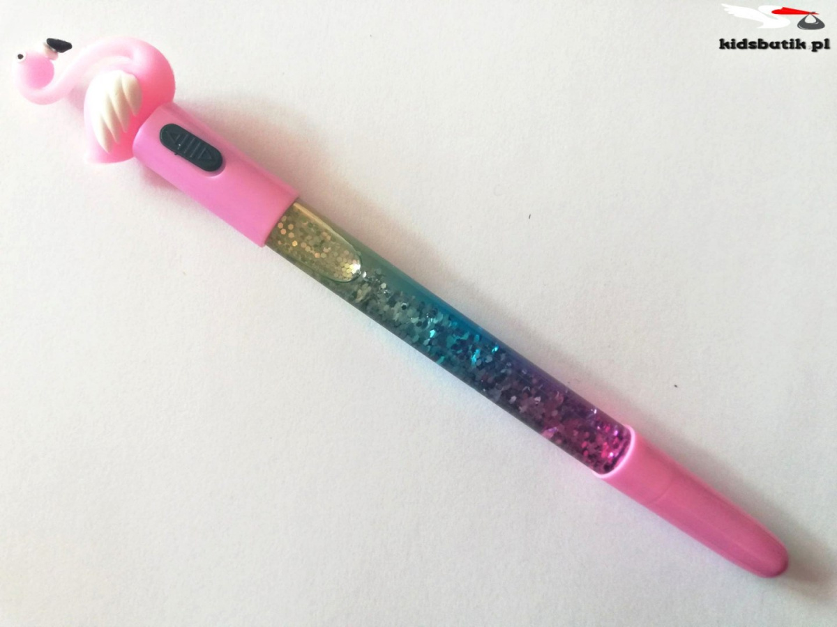 Pen glowing FLAMING with LED lamp and glitter-light pink Pen glowing FLAMING with LED lamp and glitter-light pink