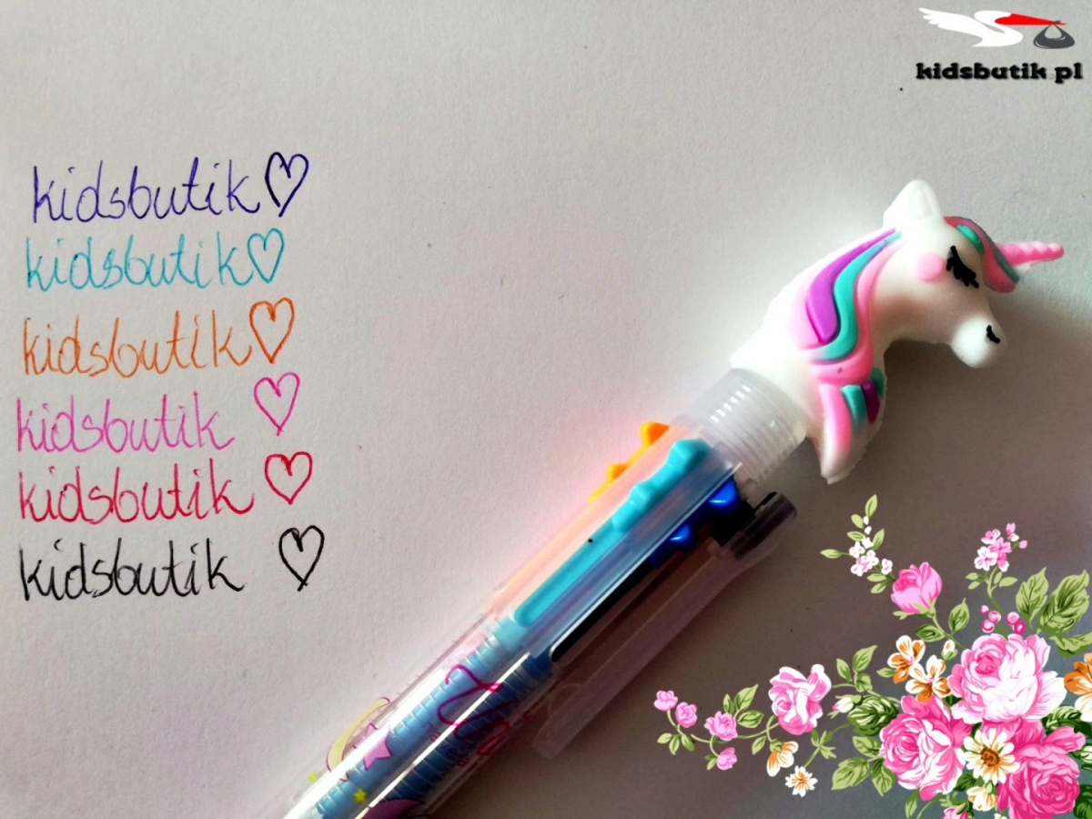 Multi-coloured ballpoint pen 6 colors UNICORN multicolor-with pink Multi-coloured ballpoint pen 6 colors UNICORN multicolor-with pink