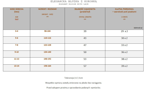 Elegancka bluzka z koronką i z kokardką - biała Elegancka bluzka z koronką i z kokardką - biała