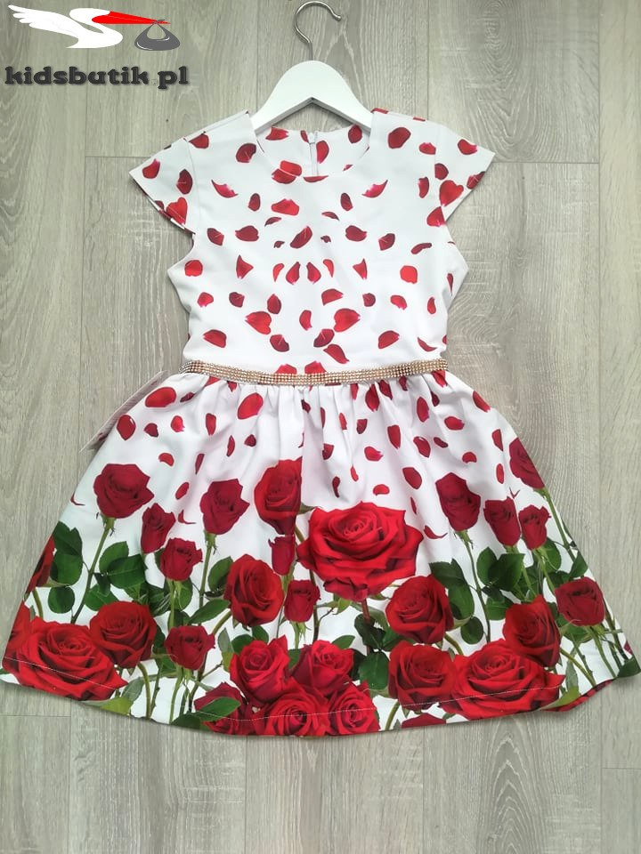 Elegant dress with RED ROSES Elegant dress with RED ROSES