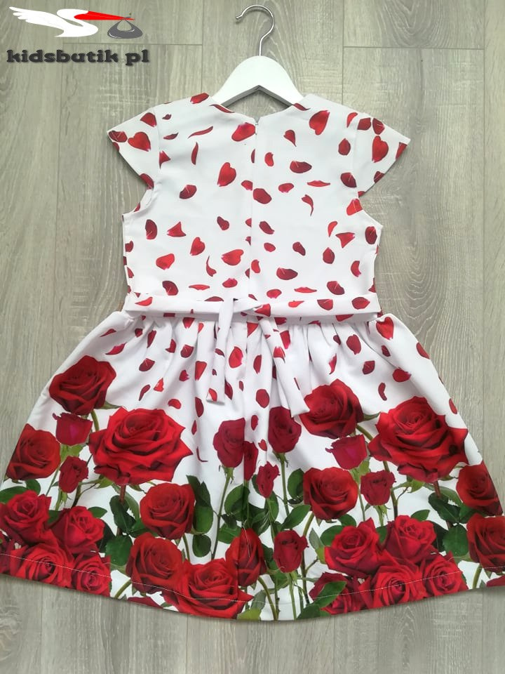 Elegant dress with RED ROSES Elegant dress with RED ROSES