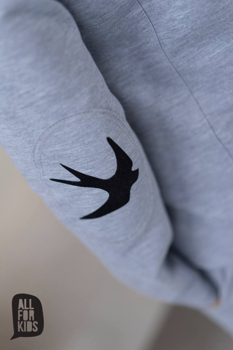 Elegantly sporty gray suit SWALLOWS with patches Elegantly sporty gray suit SWALLOWS with patches
