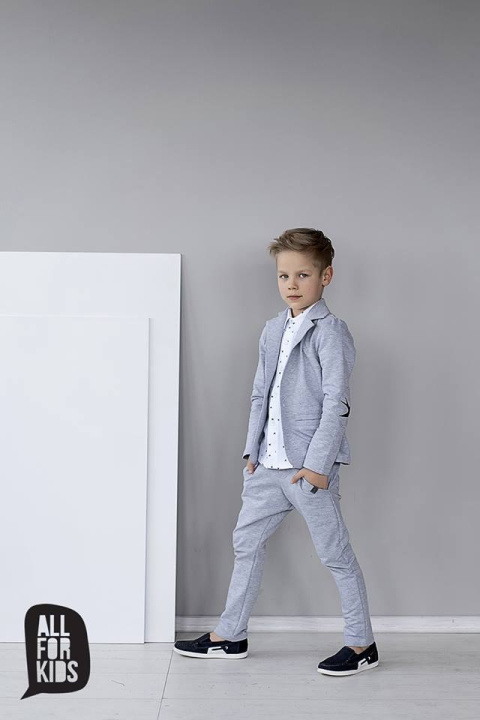 Elegantly sporty gray suit SWALLOWS with patches Elegantly sporty gray suit SWALLOWS with patches