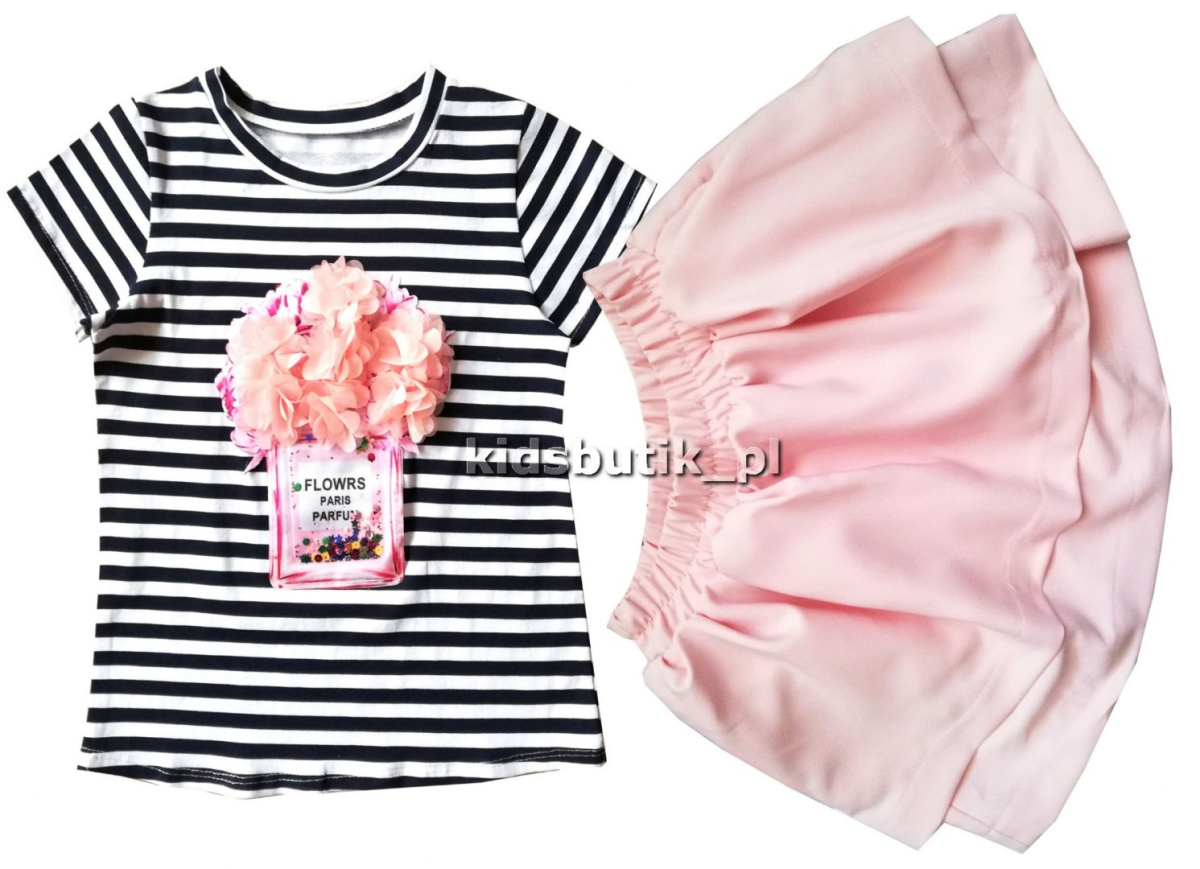Navy blouse PARIS PARFUM-3D flowers and movable sequins Navy blouse PARIS PARFUM-3D flowers and movable sequins