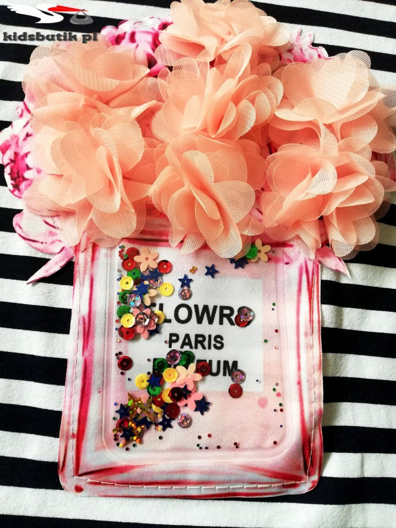 Navy blouse PARIS PARFUM-3D flowers and movable sequins Navy blouse PARIS PARFUM-3D flowers and movable sequins