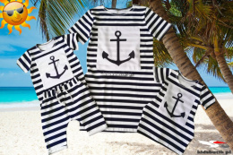 Striped tunic with an anchor for daughter