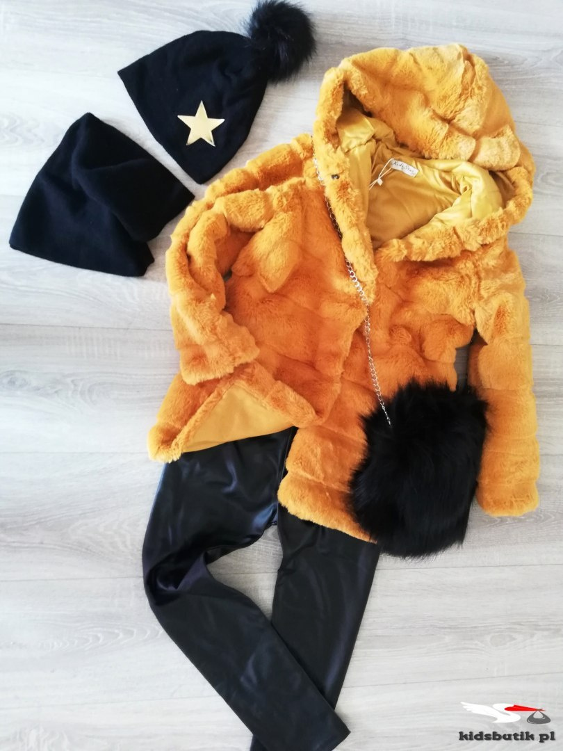 Coat furry honey Coat furry honey