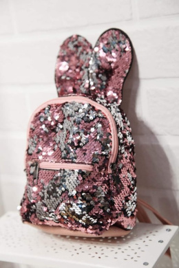 Bunny Backpack double-sided sequins and ears