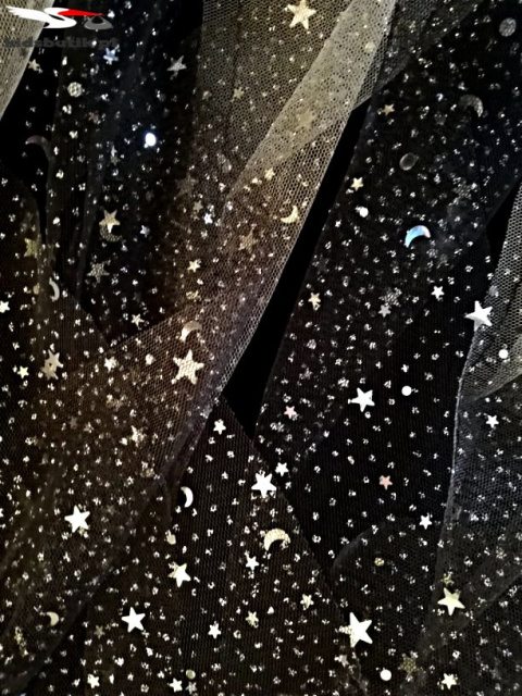 Cascading tulle skirt in glittery stars Cascading tulle skirt in glittery stars