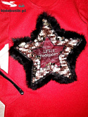 Asymetryczna tunika LISA z futrzaną gwiazdą - czerwona