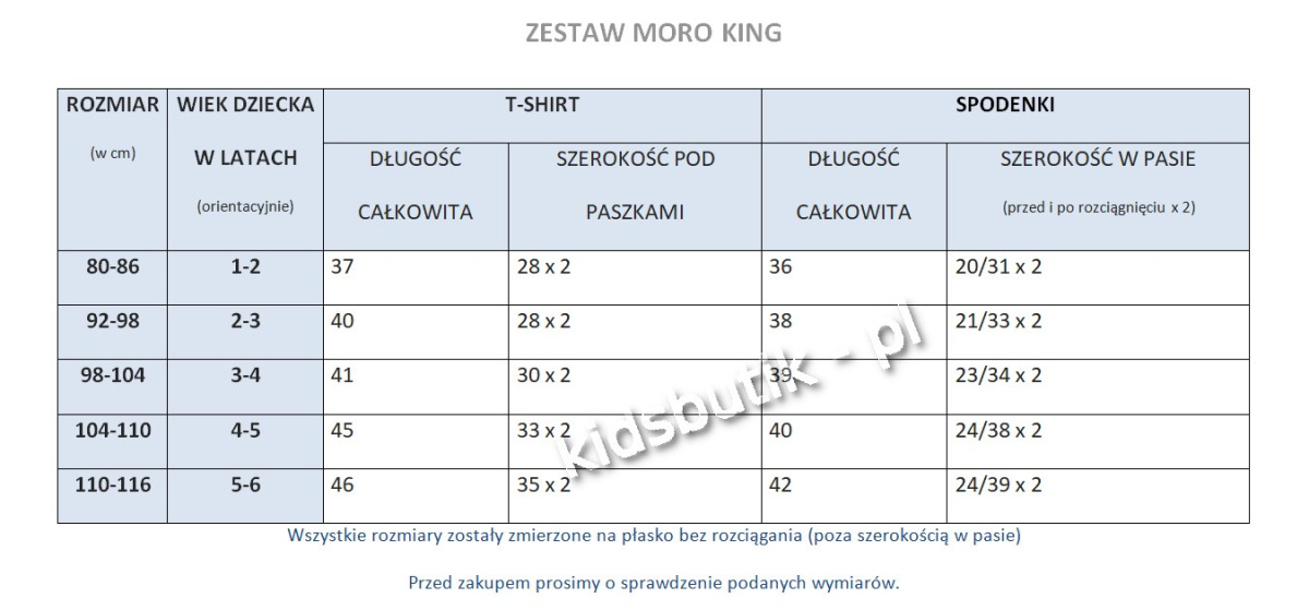 Set moro KING with cap - white Set moro KING with cap - white