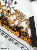Koszulka polo GOLD ORNAMENTS w stylu VERSACE - biała