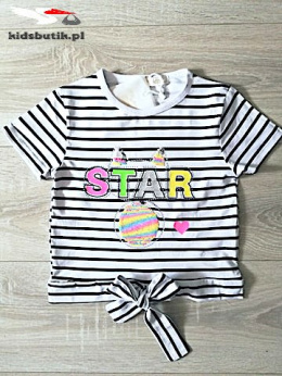 STAR striped tshirt - magic sequins, white