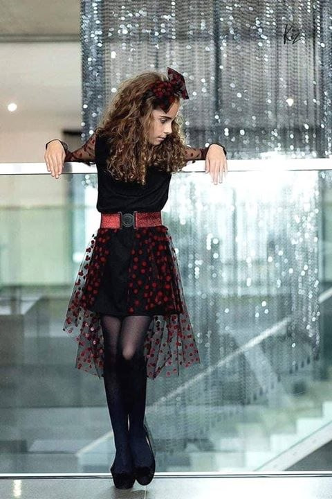 Occasional dress MILENA 2in1-detachable tren and black tulle Occasional dress MILENA 2in1-detachable tren and black tulle