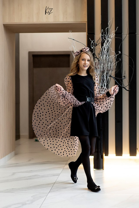 Occasional dress MILENA 2in1-detachable tren and black tulle Occasional dress MILENA 2in1-detachable tren and black tulle