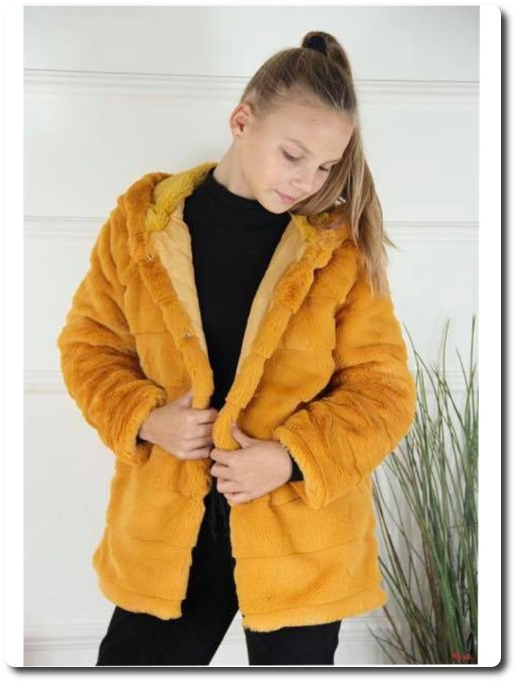 Coat furry honey Coat furry honey