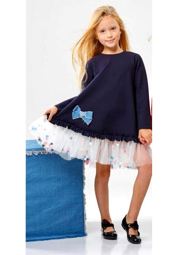 Dress POMPONKI, BOW and TULLE-Pomegranate Dress POMPONKI, BOW and TULLE-Pomegranate