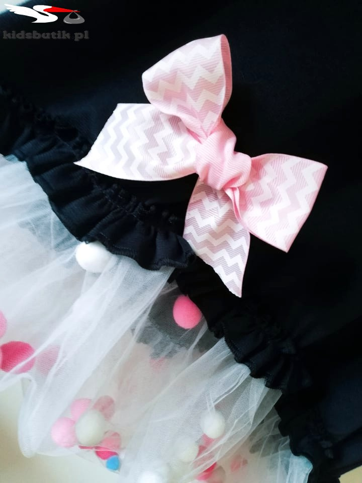 Dress POMPONKI, BOW and TULLE-Pomegranate Dress POMPONKI, BOW and TULLE-Pomegranate