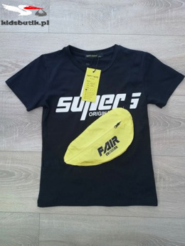 T-shirt z neonową nerką SUPERS ORIGINALE - granat