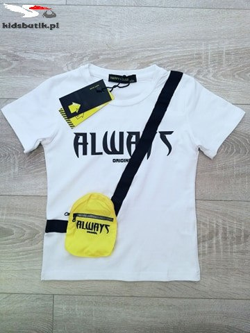 T-shirt with neon scheduling ALWAYS - white T-shirt with neon scheduling ALWAYS - white