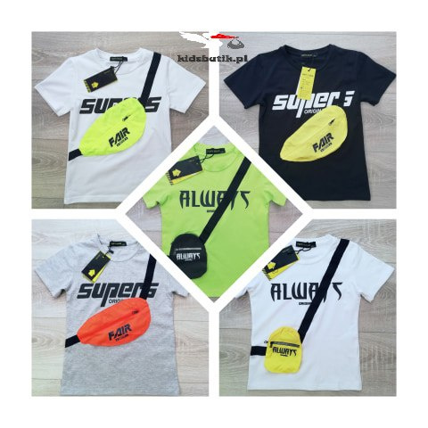 T-shirt with neon scheduling ALWAYS - white T-shirt with neon scheduling ALWAYS - white