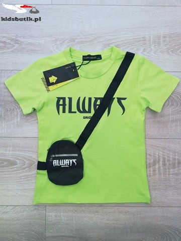 T-shirt with neon schism ALWAYS - lime T-shirt with neon schism ALWAYS - lime