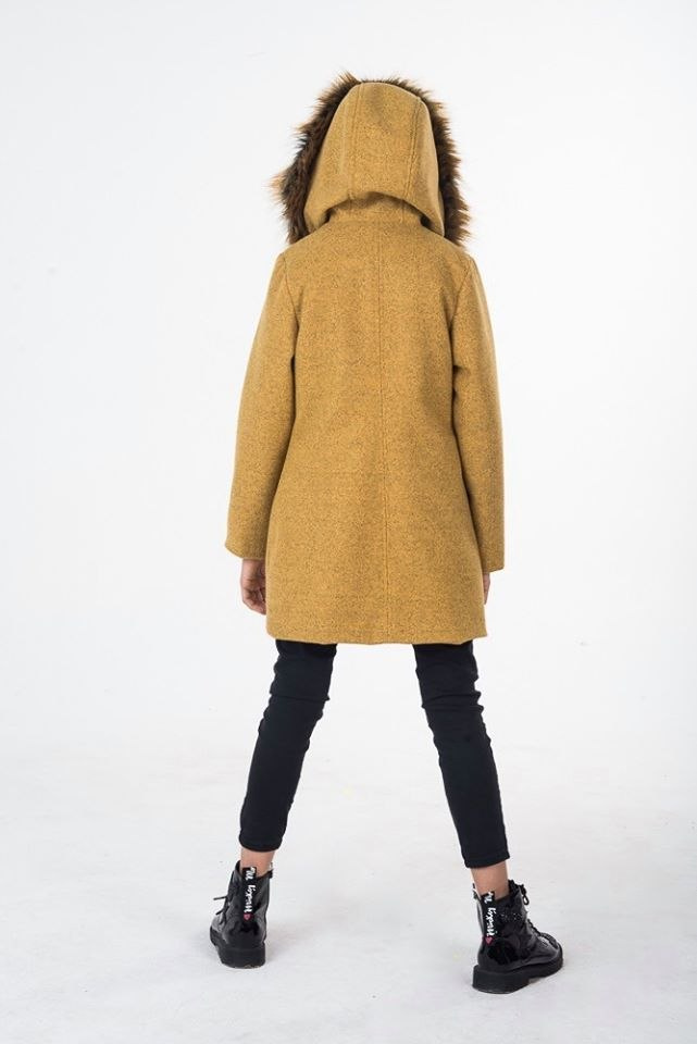 An elegant winter coat with fur An elegant winter coat with fur