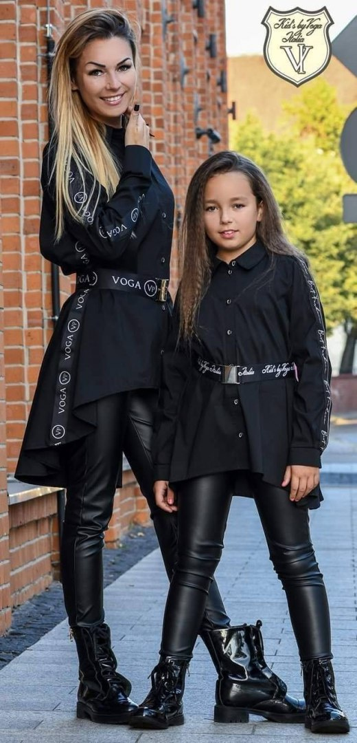 Asymmetric long VOGA shirt/tunic with eye-catching tape and strap Asymmetric long VOGA shirt/tunic with eye-catching tape and strap