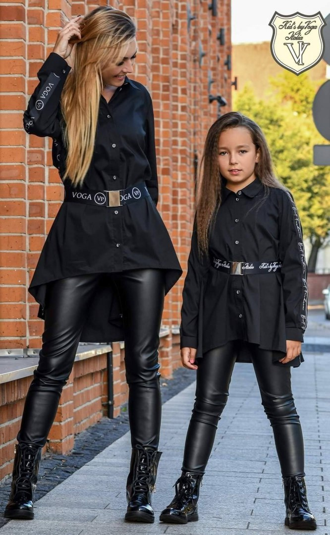 Asymmetric long VOGA shirt/tunic with eye-catching tape and strap Asymmetric long VOGA shirt/tunic with eye-catching tape and strap