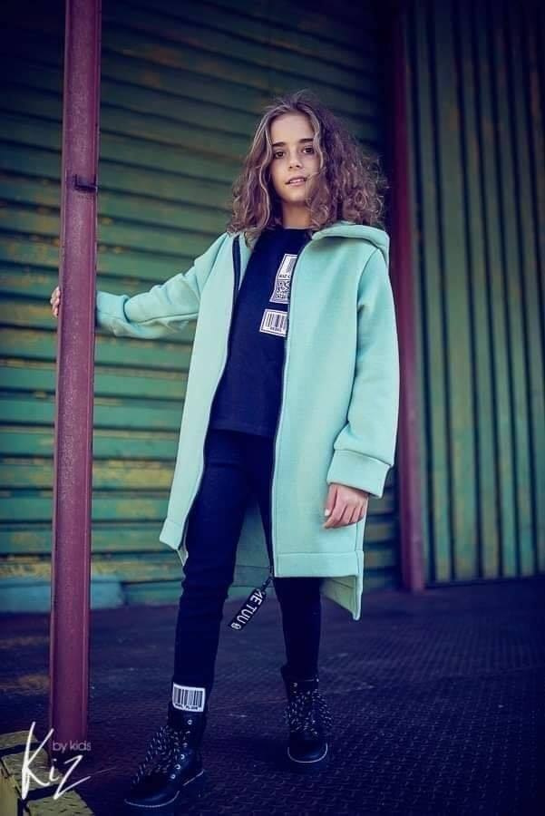 Sonia asymmetric coat with tape logged - pink Sonia asymmetric coat with tape logged - pink
