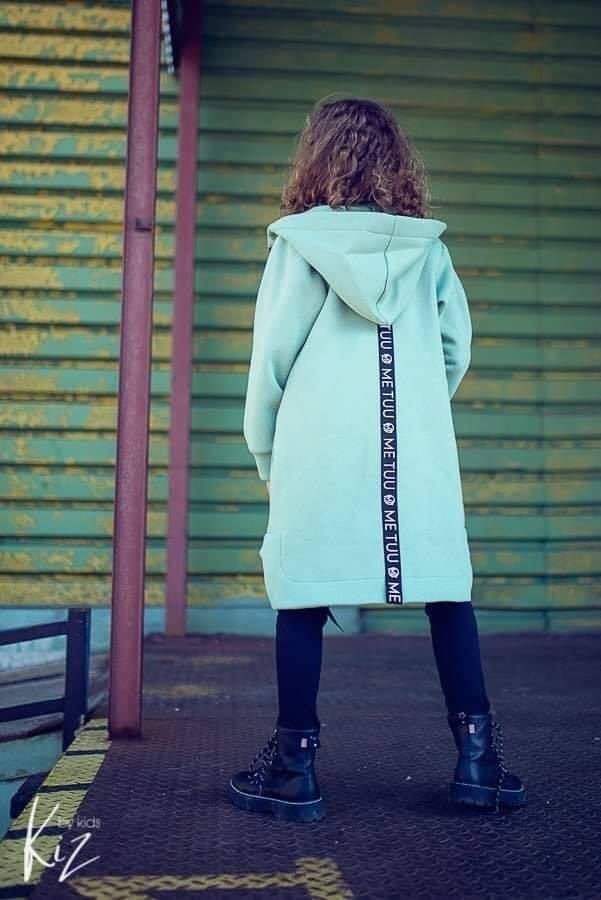 Sonia asymmetric coat with tape logged - pink Sonia asymmetric coat with tape logged - pink
