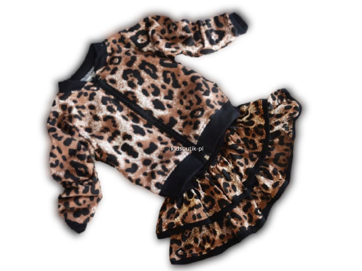 Black leggings with leopard lampas Black leggings with leopard lampas