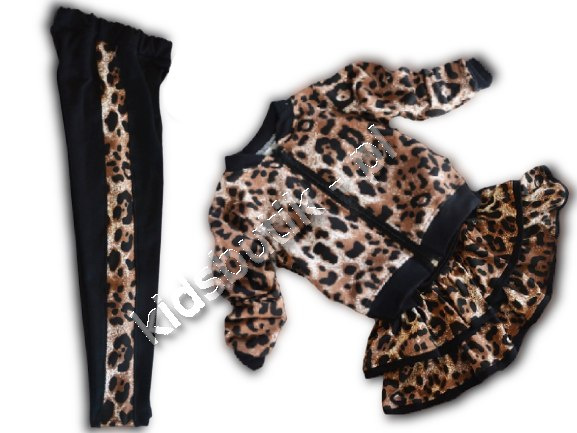 Black leggings with leopard lampas Black leggings with leopard lampas