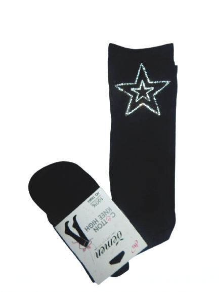 Black socks with a stars