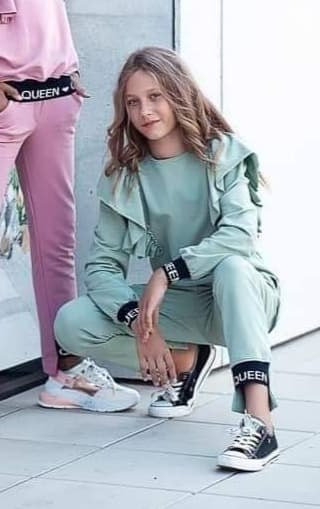 Asymmetric tracksuit Leonka frills and straps EXCLUSIVE- mint Asymmetric tracksuit Leonka frills and straps EXCLUSIVE- mint
