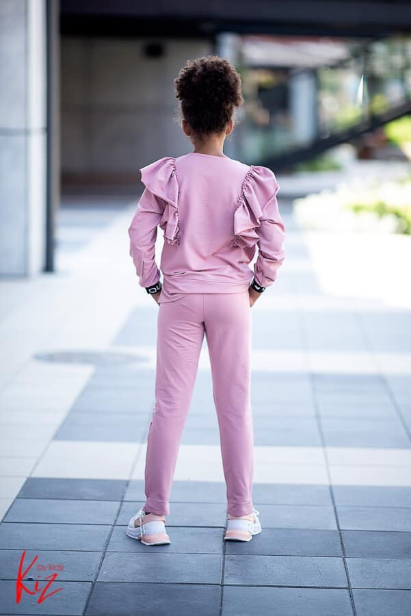 Asymmetric tracksuit Leonka frills and straps EXCLUSIVE - pink Asymmetric tracksuit Leonka frills and straps EXCLUSIVE - pink