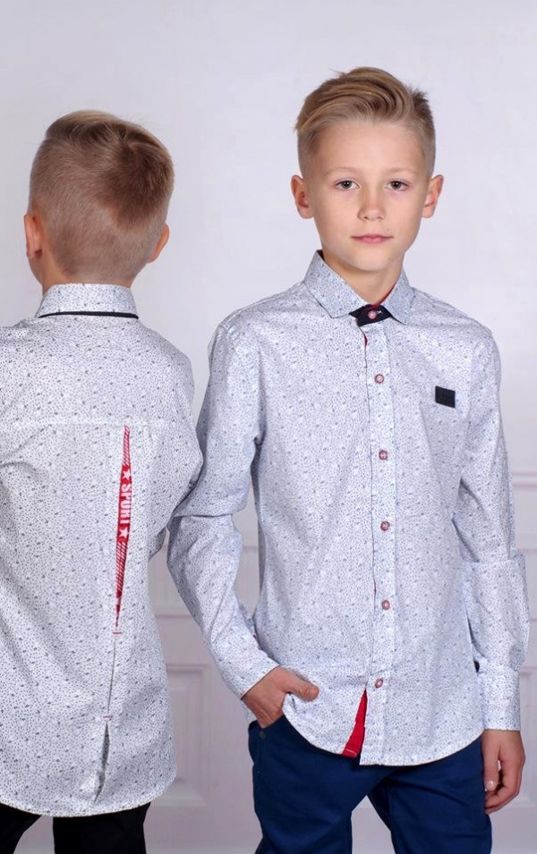 Elegant shirt in pattern with the tape on the back Elegant shirt in pattern with the tape on the back