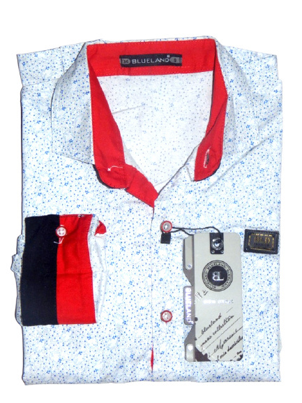 Elegant shirt in pattern with the tape on the back Elegant shirt in pattern with the tape on the back