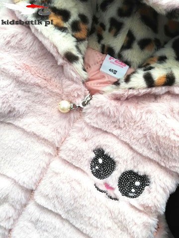 Rabbit fur vest with leopard - powder pink Rabbit fur vest with leopard - powder pink