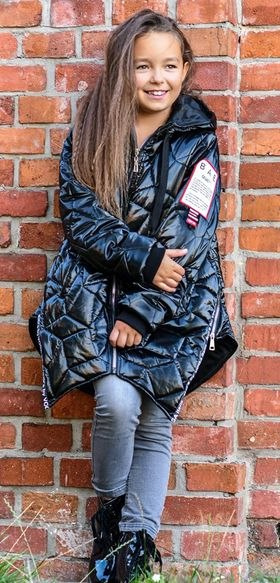 Quilted winter jacket with tape and ziers Quilted winter jacket with tape and ziers