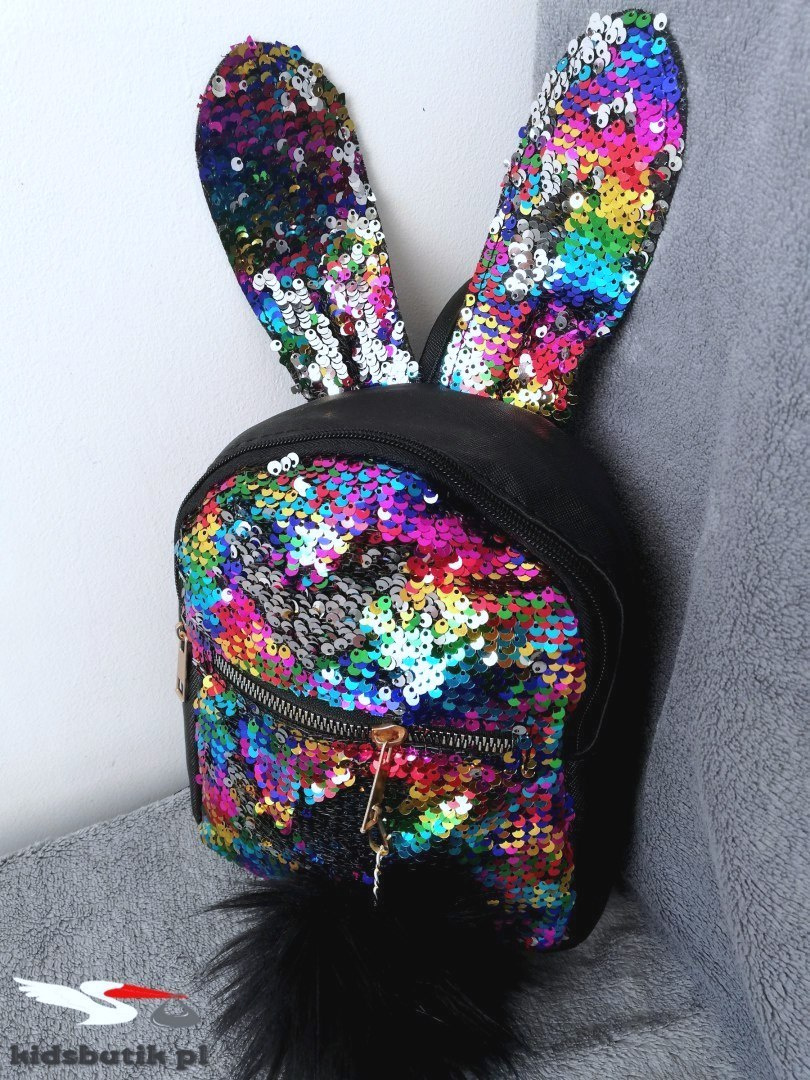 Backpack Bunny-double-sided sequins, ears and Keyring Backpack Bunny-double-sided sequins, ears and Keyring