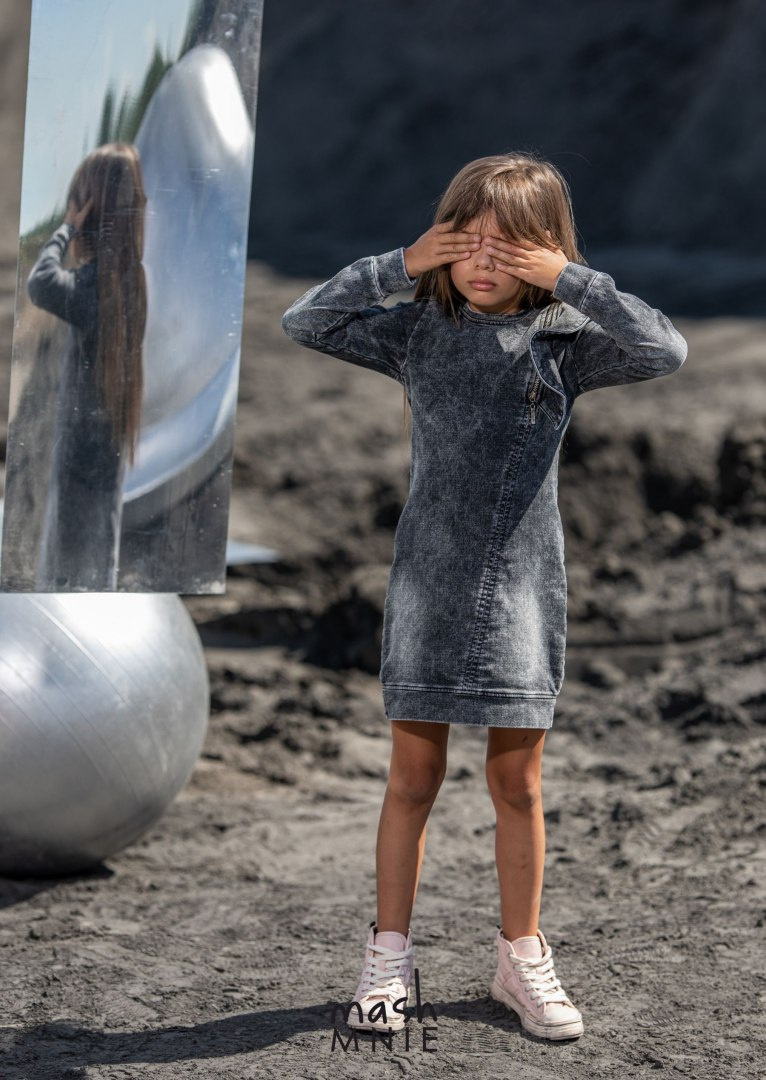 REVOLUTION ICE DYE GREY DRESS (KNITTED) REVOLUTION ICE DYE GREY DRESS (KNITTED)