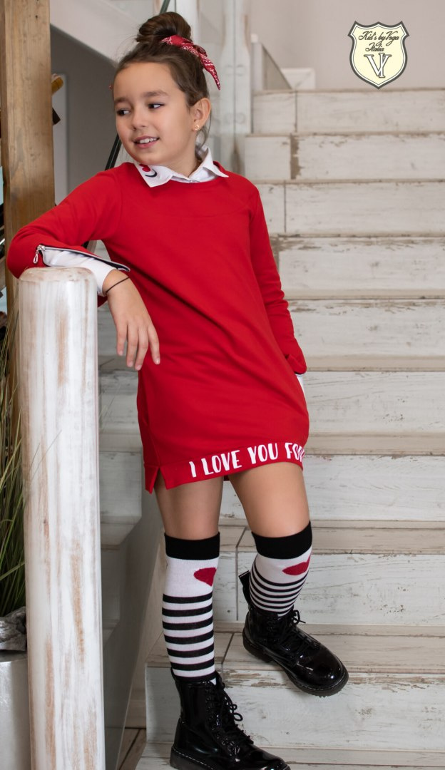 I LOVE YOU dress with print and zippers I LOVE YOU dress with print and zippers