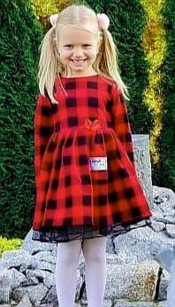 Christmas dress in red plaid with tulle Christmas dress in red plaid with tulle