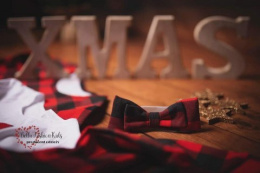 Christmas fly - bow tie plaid for son