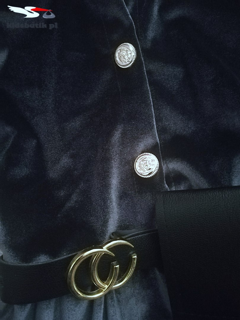 Velour chanelka dress with kidney - graphite Velour chanelka dress with kidney - graphite