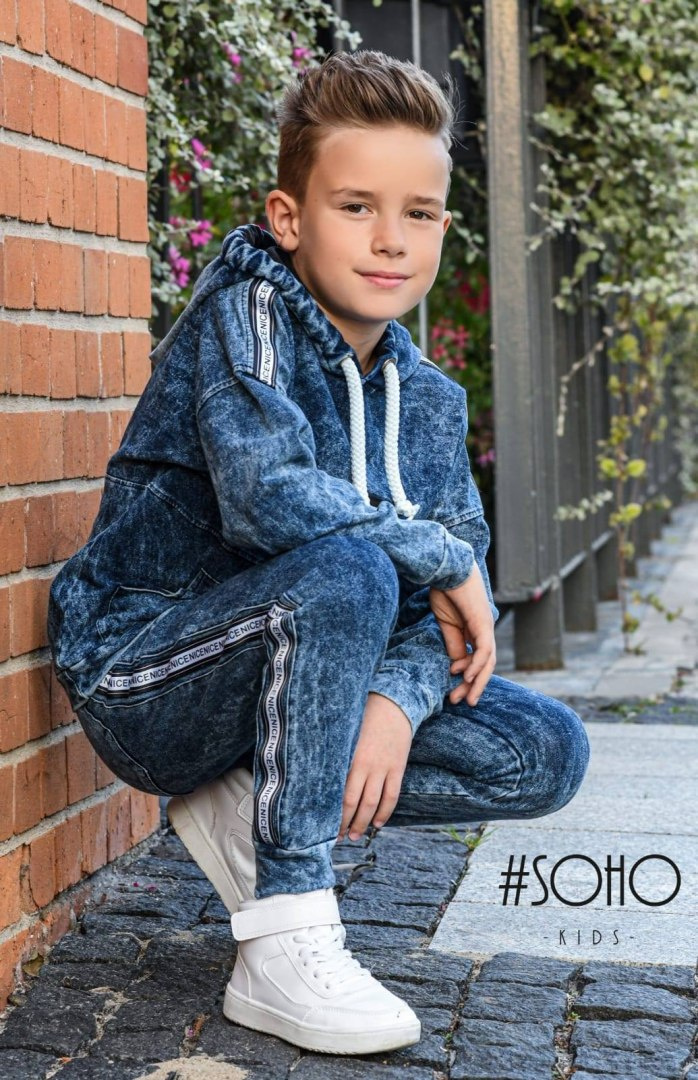 ICE DYE BLUE denim tracksuit set ICE DYE BLUE denim tracksuit set