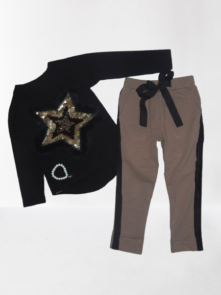 Set/STAR tracksuit with fur star and pants with bow Set/STAR tracksuit with fur star and pants with bow
